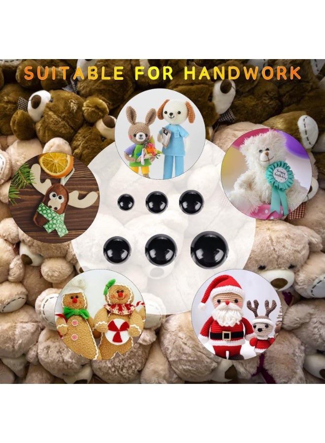 دايتويز عيون أمان 150 قطعة من عيون الأمان البلاستيكية 6-12 مم مع غسالات عيون حرفية لمشاريع الكروشيه للحيوانات المحشوة ودمى الدببة وحرف يدوية وصنع ديكورات الحفلات - Image 3